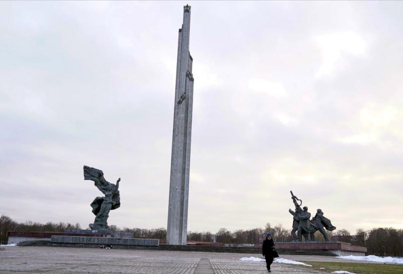 Soviet-Era Monument’s Obelisk Comes Down In Latvia