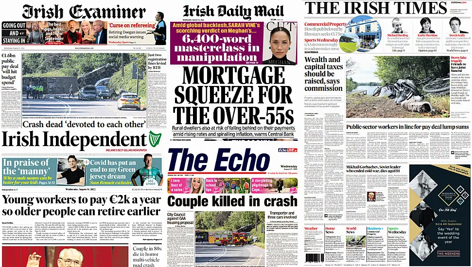 What The Papers Say: Wednesday's Front Pages