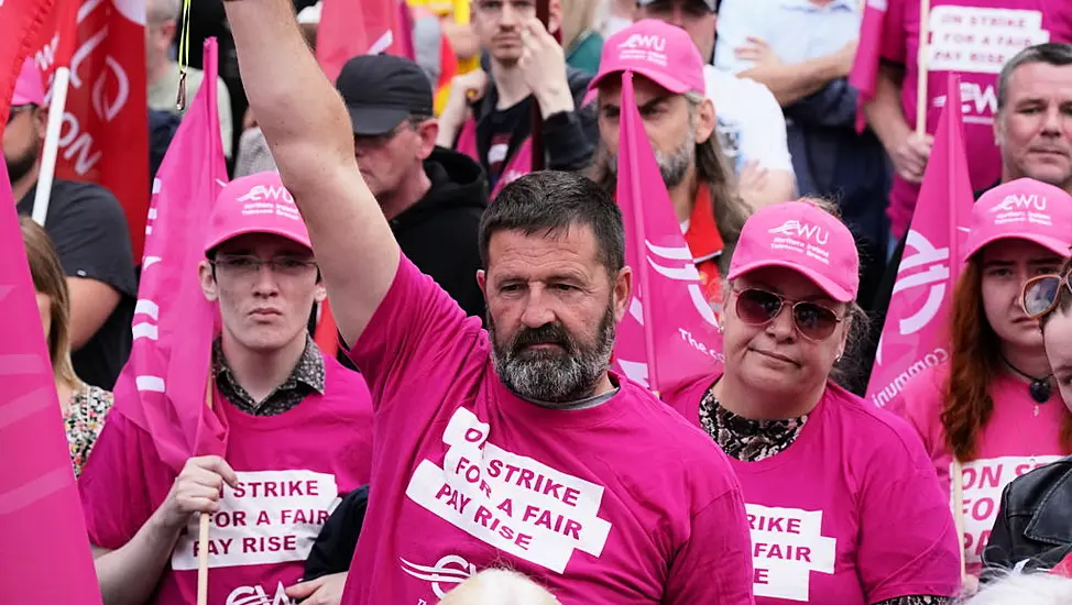 Postal And Telecoms Workers Hold Strike Rally In Belfast