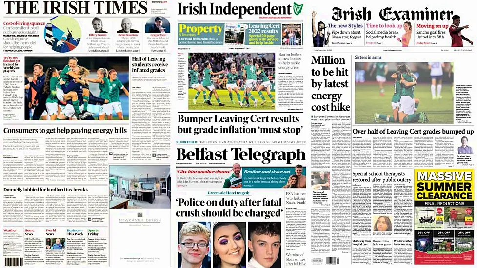 What The Papers Say: Friday's Front Pages