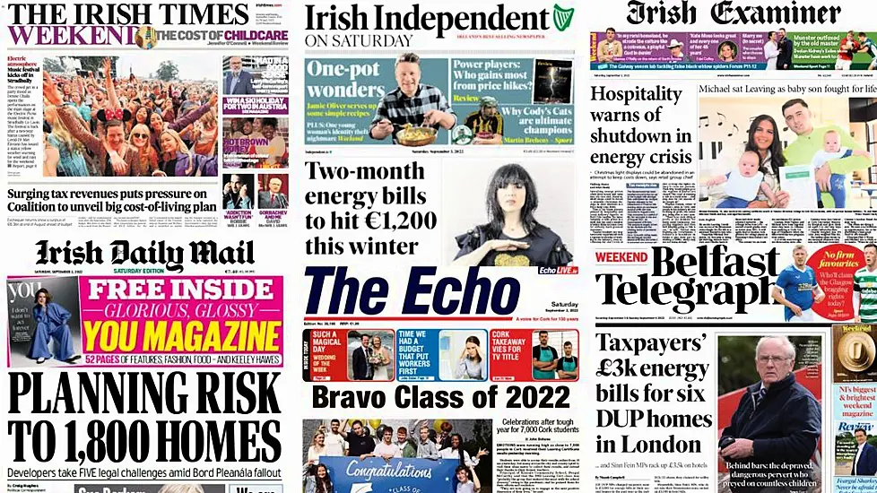 What The Papers Say: Saturday's Front Pages