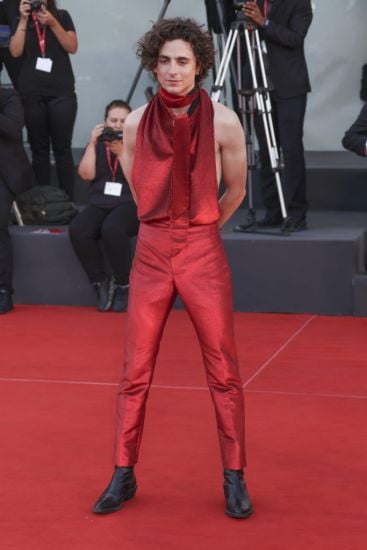 Timothee Chalamet Wears Backless Jumpsuit At Venice Film Festival
