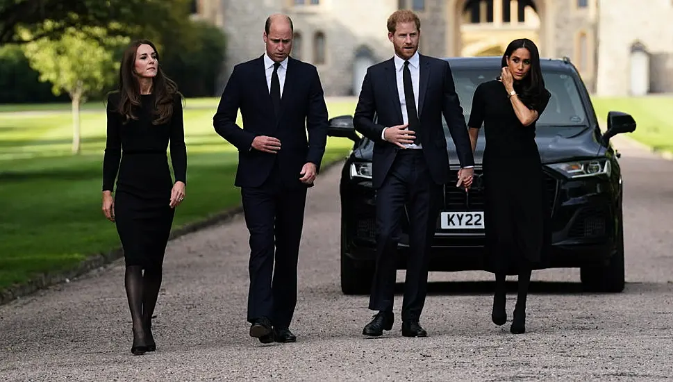 Meghan And Harry Join William And Kate On Walkabout At Windsor Castle