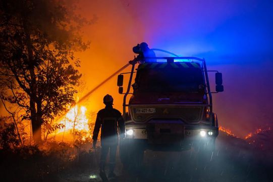 Wildfires Rage In South-West France After Record Temperatures For September
