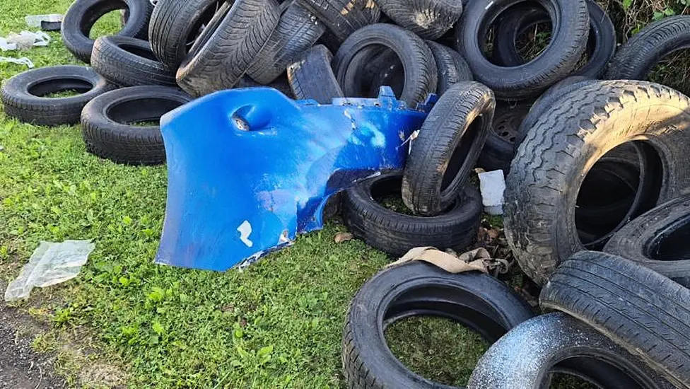 Over 100 Tyres And Car Parts Dumped On Rural Road In Co Meath