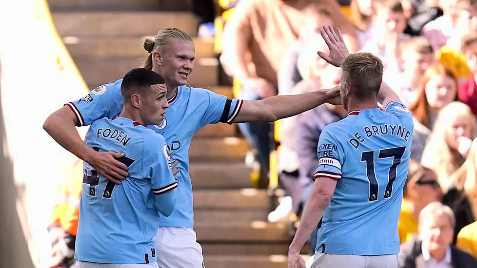 Erling Haaland Scores Again As Manchester City Go Top After Win At 10-Man Wolves