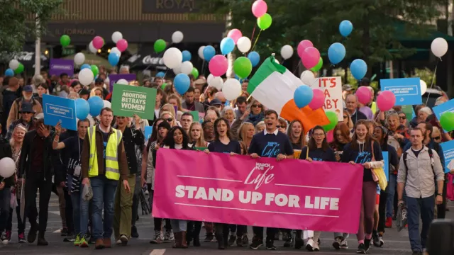 Large Crowd Gathers For Anti-Abortion Demonstration In Dublin