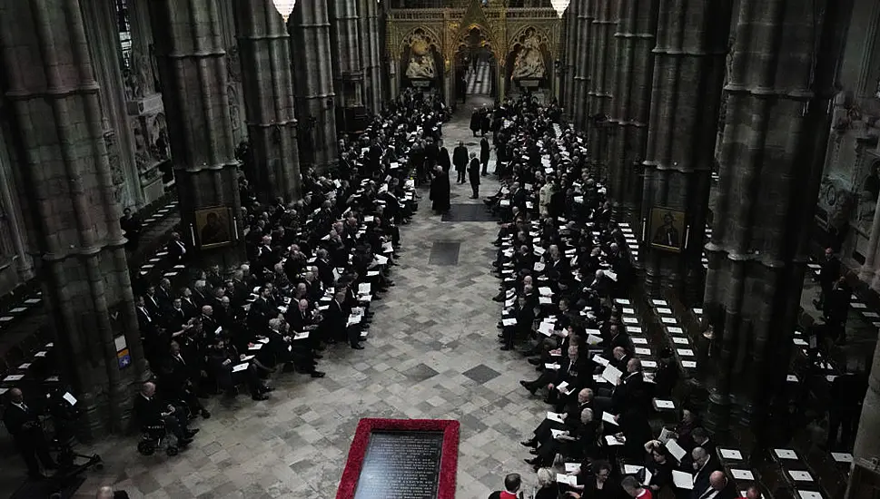 Mourners Begin Arriving At Westminster For State Funeral Of Britain's Queen Elizabeth