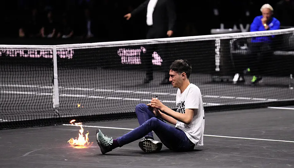 Protester Sets His Arm On Fire During Laver Cup Match In London