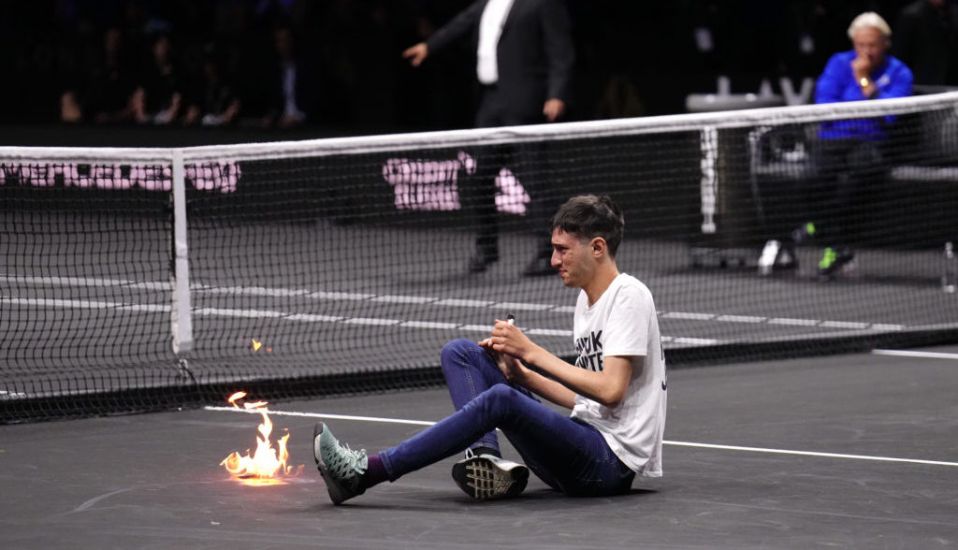 Protester Sets His Arm On Fire During Laver Cup Match In London