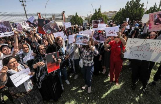 Kurdish Protesters Rally In Erbil Over Mahsa Amini's Death