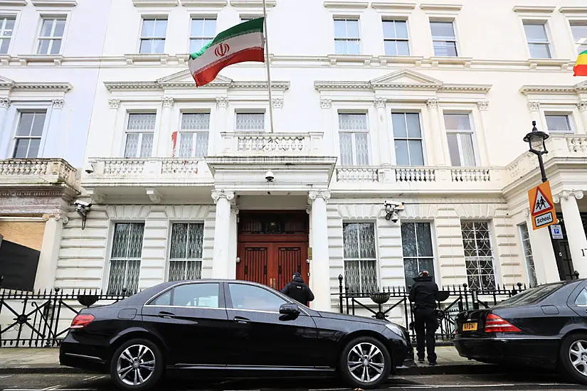 Protesters Clash With Police Outside Iranian Embassy In London