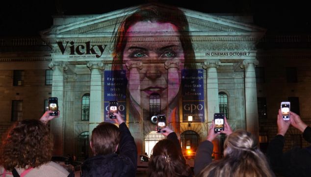 Image Of Cervical Cancer Campaigner Vicky Phelan Projected On Dublin's Gpo