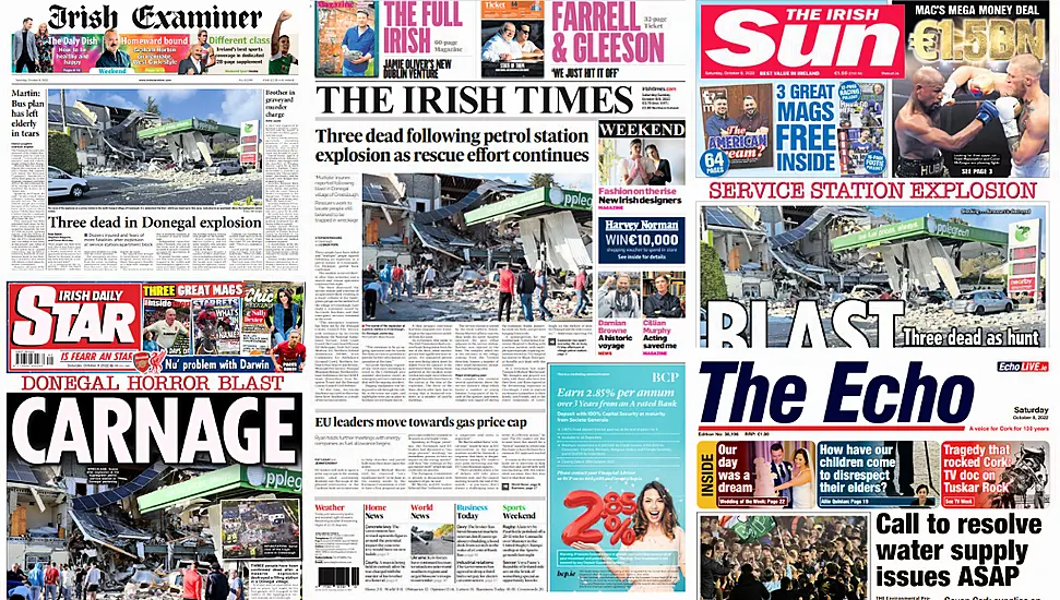 What The Papers Say: Saturday's Front Pages