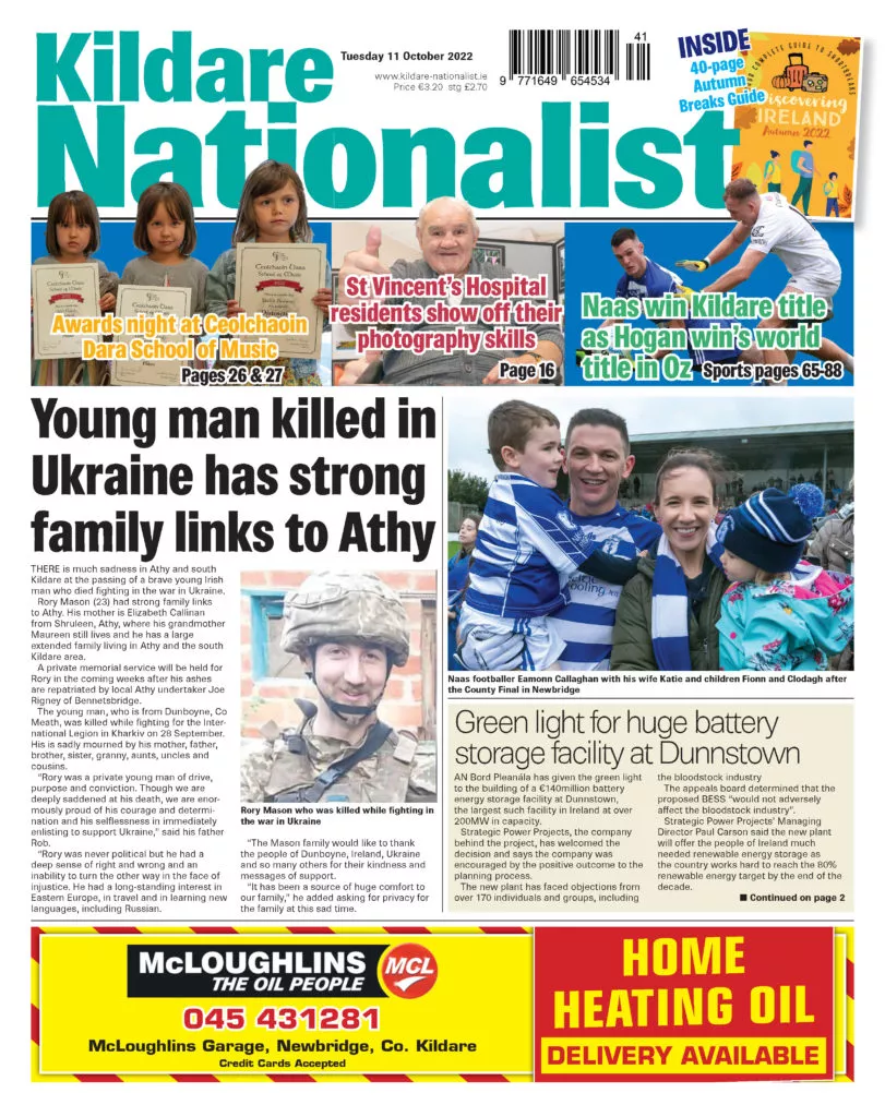 Kildare Nationalist front page