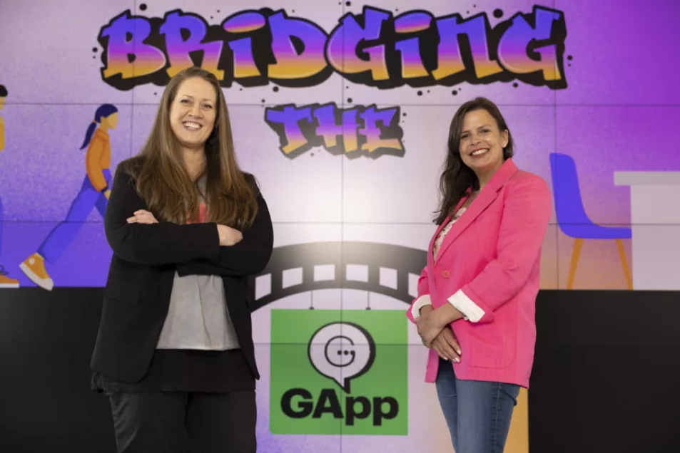Jen Speirs and Etain Seymour at the launch of GApp campaign