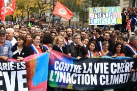 Protesters March In Paris To Demonstrate Against Cost-Of-Living Crisis