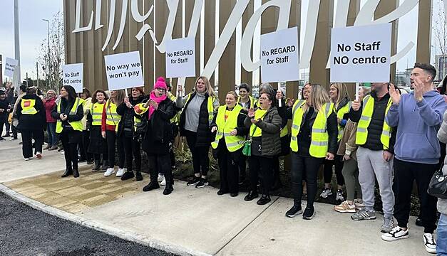 Staff At Liffey Valley Shopping Centre Protest Against New Parking Charges