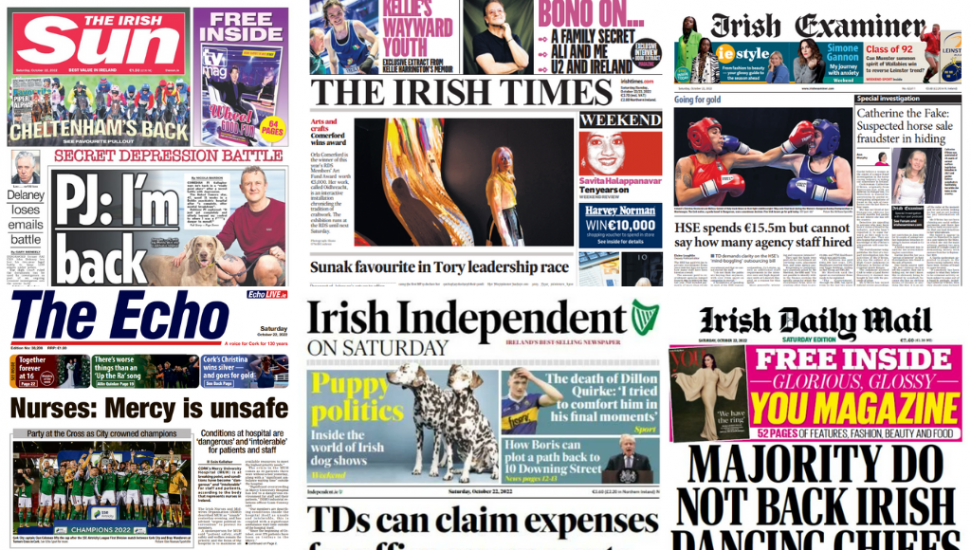 What The Papers Say: Saturday's Front Pages