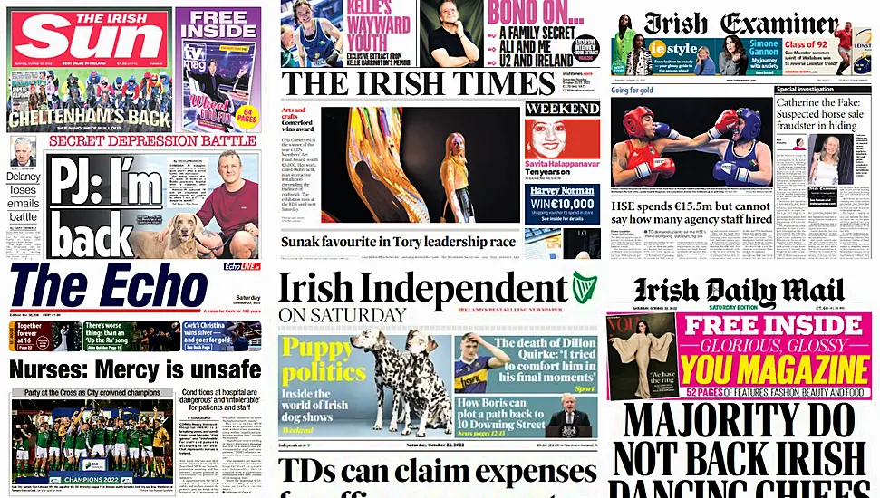 What The Papers Say: Saturday's Front Pages