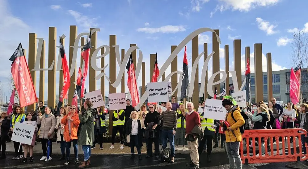 Liffey Valley Workers Protest New Fees At Staff Car Park