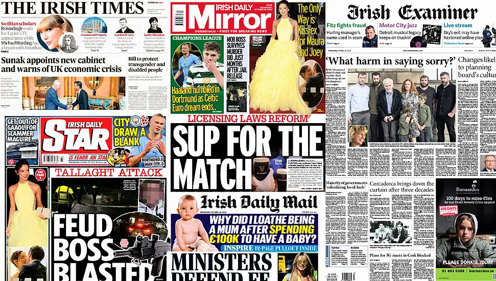 What The Papers Say: Wednesday's Front Pages