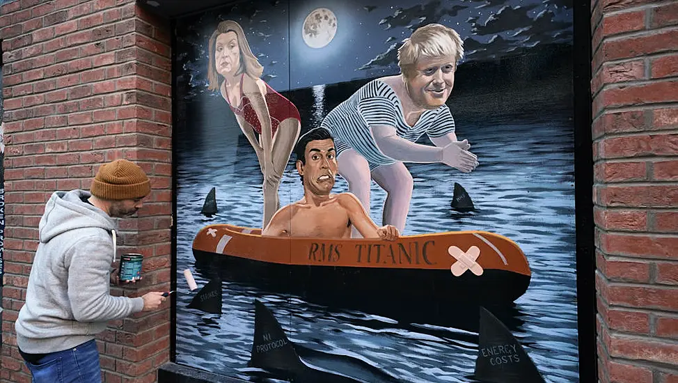 Sharks Circle British Prime Minister In New Belfast Mural