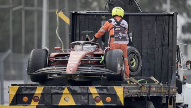 George Russell Sets Practice Pace At Mexican Gp As Charles Leclerc Crashes Out
