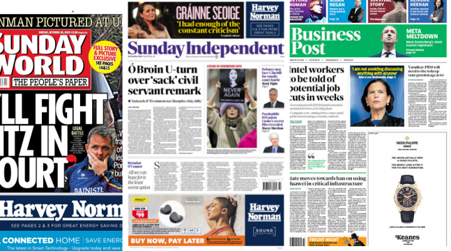 What The Papers Say: Sunday's Front Pages