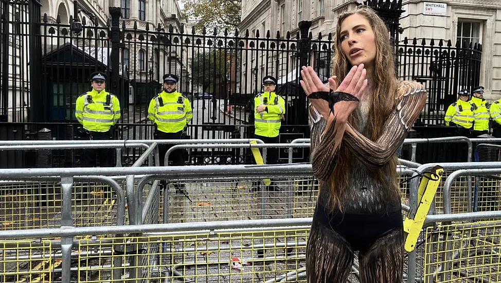 Activist Marches Through London In Almost Nothing But Paint In Bid To Save Birds