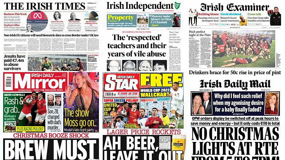 What The Papers Say: Friday's Front Pages