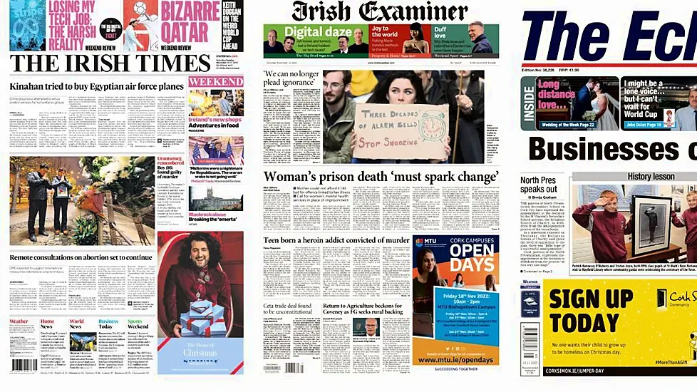 What The Papers Say: Saturday's Front Pages