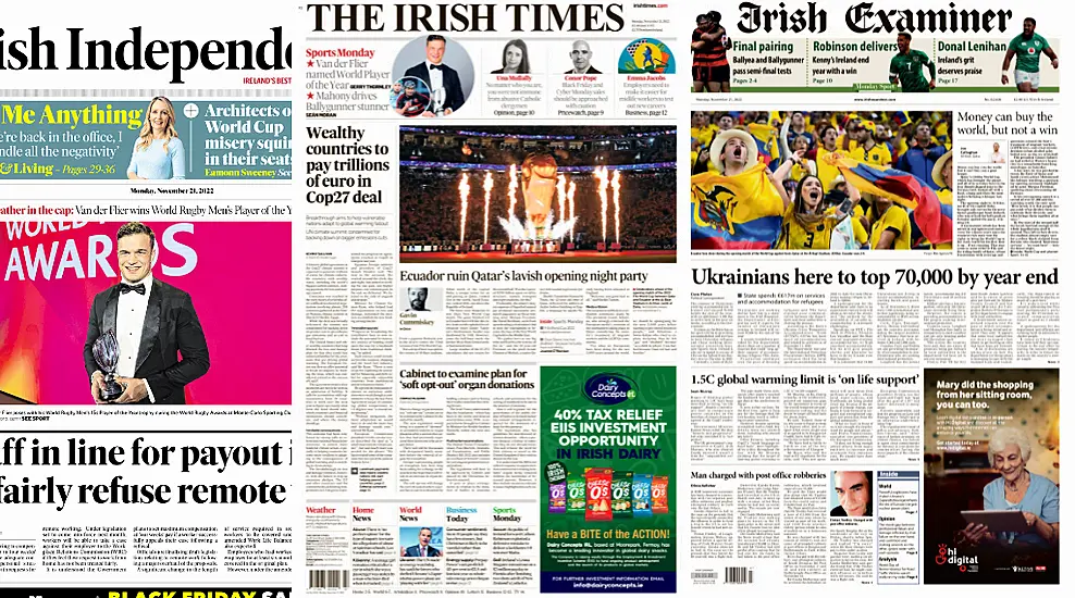 What The Papers Say: Monday's Front Pages