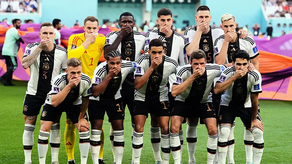 German Players Cover Mouths For Team Photo In Protest Over Onelove Armband Ban