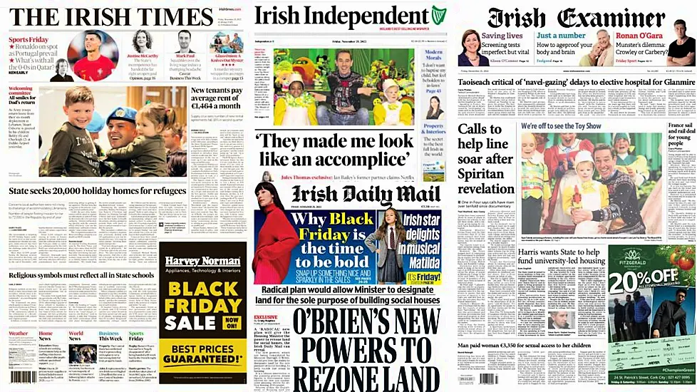 What The Papers Say: Friday's Front Pages