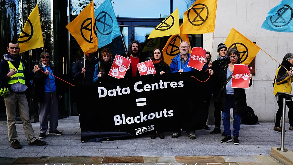 Crowd Gathers At Amazon’s European Hq In Dublin As Part Of Black Friday Protest