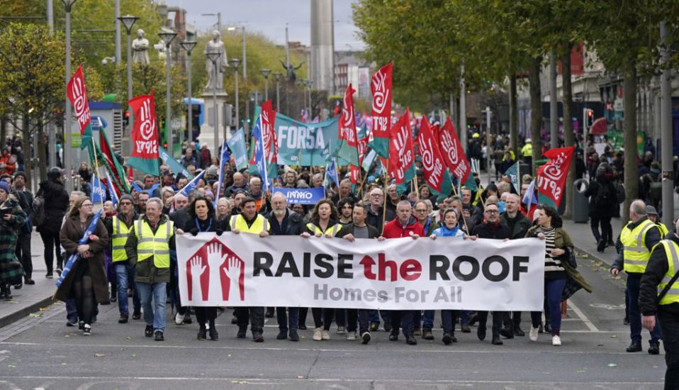 Protest Calling For Action On Housing Crisis Held In Dublin