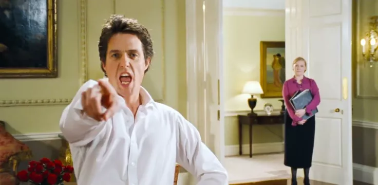 Hugh Grant Says Love Actually’s Downing Street Dance Scene Is ‘Excruciating’