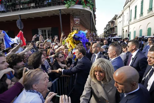 Emmanuel Macron Visits French Quarter In New Orleans During Us State Visit