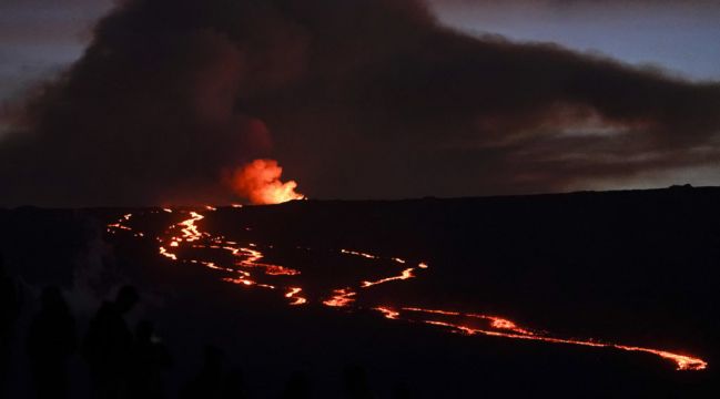 Volcanic Lava Approaches Key Road On Hawaii’s Big Island