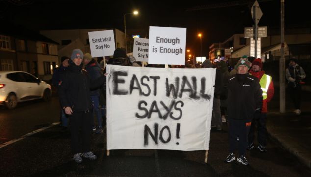 East Wall Protesters Call For Referendum On Housing Asylum Seekers