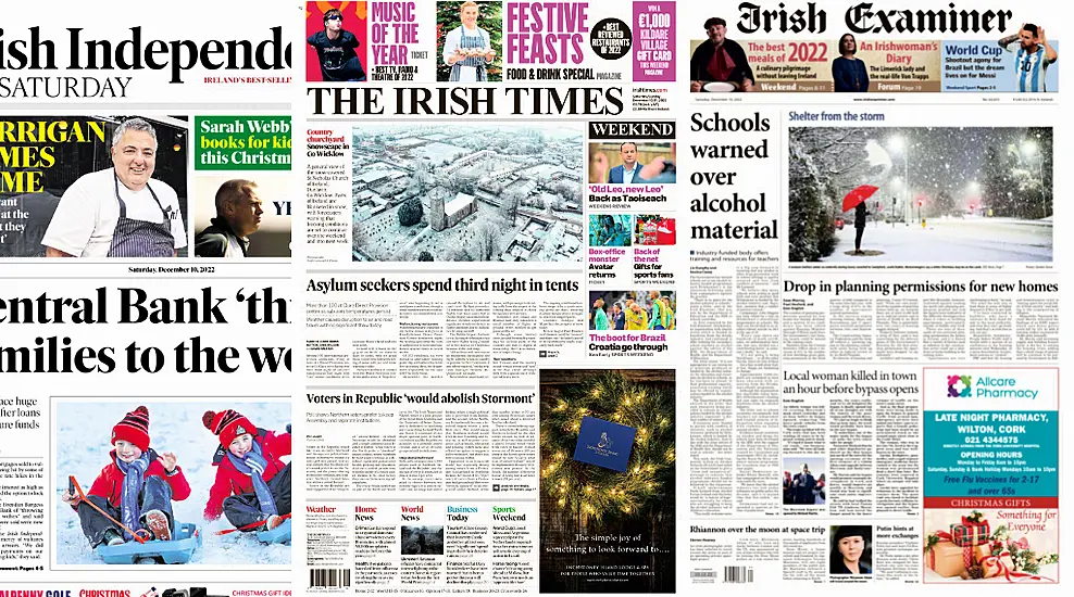 What The Papers Say: Saturday's Front Pages