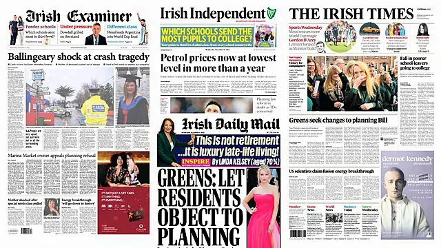 What The Papers Say: Wednesday's Front Pages