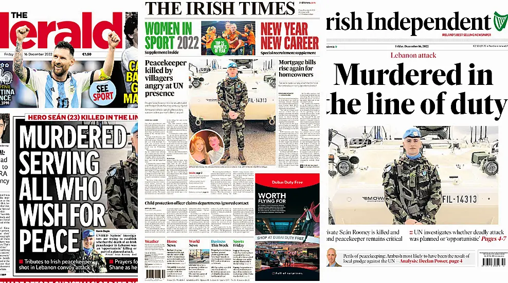 What The Papers Say: Friday's Front Pages