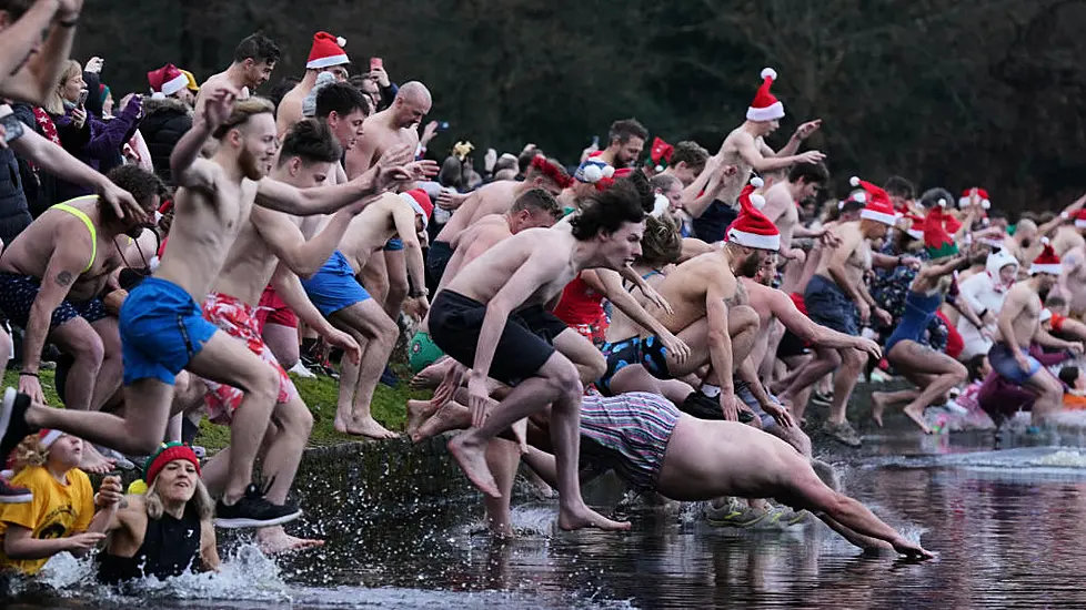 Ho, Ho, Ho That’s Cold: Swimmers Mark Christmas Day With Bracing Dips