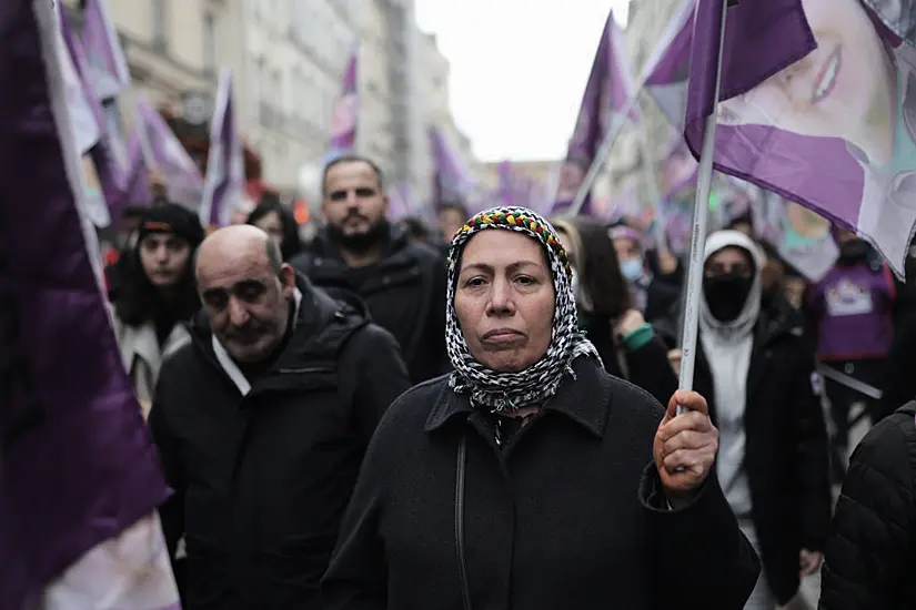 Kurds Hold March Of Mourning After Paris Shooting Kills Three