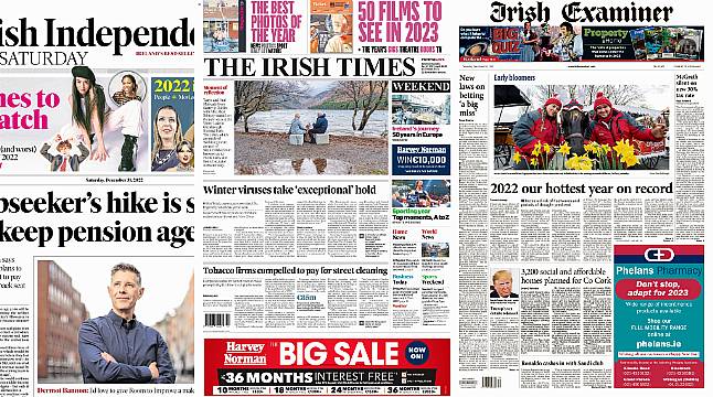 What The Papers Say: Saturday's Front Pages