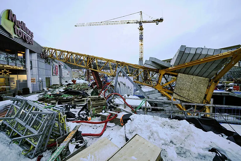 One Person Dead As Crane Falls On To Shopping Centre In Norway During High Winds