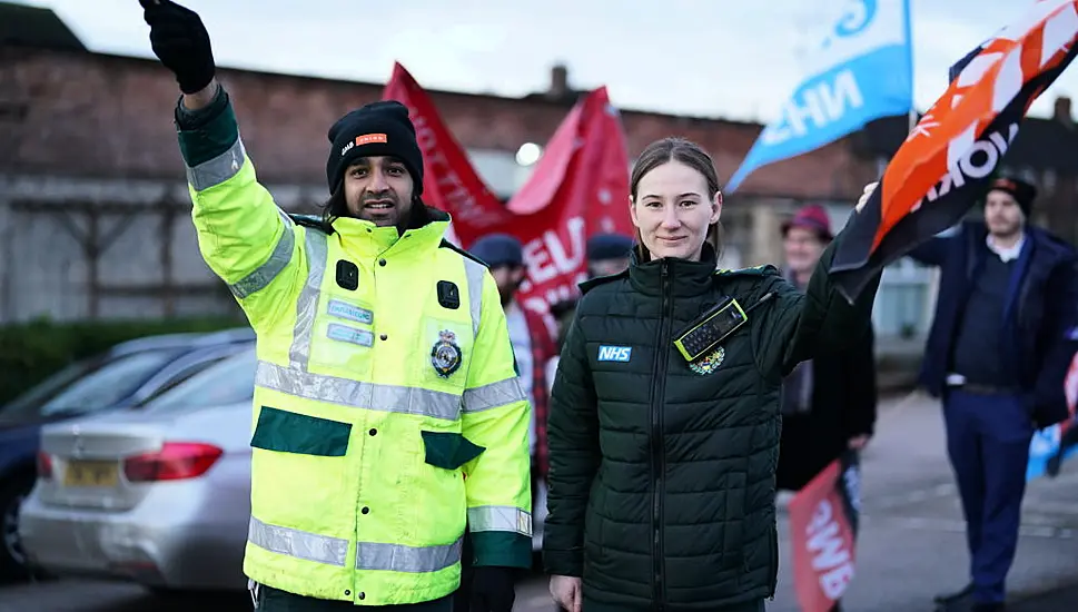 Thousands Of Ambulance Workers Across Britain Walk Out In Pay Dispute