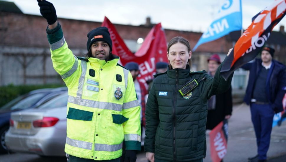 Thousands Of Ambulance Workers Across Britain Walk Out In Pay Dispute